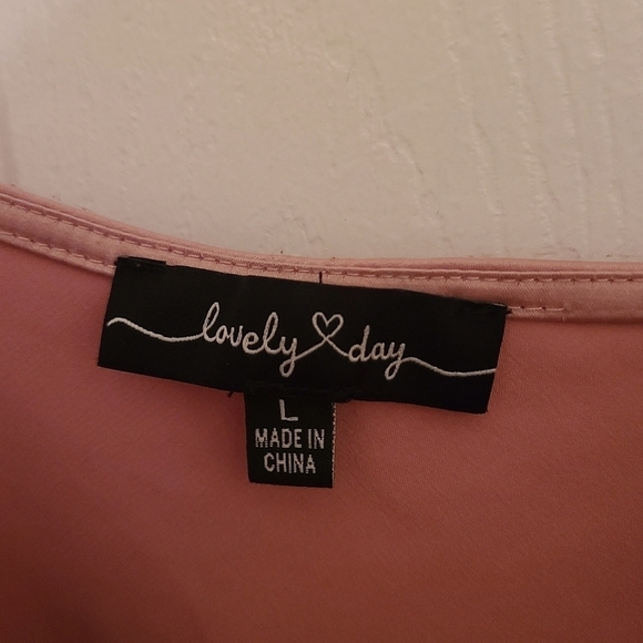 Lovely Day Ruched Drawstring Cowl Neck Dress Satin Adjustable Straps Baby  Pink - Picture 5 of 5